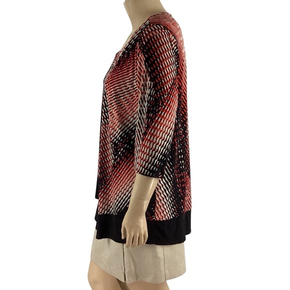 Avenue Abstract Print Tunic Top Keyhole Detail 22/24 - Picture 4 of 7